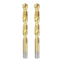 2pcs Titanium Twist Drill Bit 1/2" Drilling Dia High Speed Steel Drills for Hardened Metal, Stainless Steel, Cast Iron, Wood, Plastic