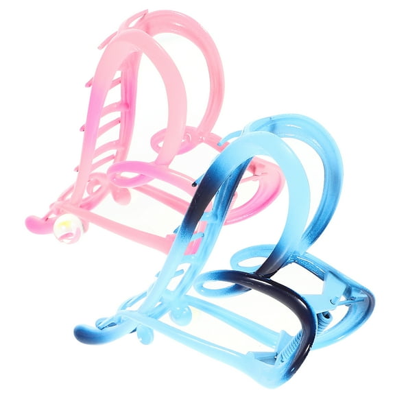 HOOWIFFY 2Pcs Heart Claw Clips Assorted Color Versatile Hairstyles Hair Accessories for Girls