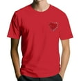 thumbnail image 1 of T-Shirt Graphique pour Homme de la Saint-Valentin avec Imprimé Cœur Pailleté Rouge, Tissu Doux, Tenue Décontractée d'Été et pour Rendez-Vous, Rouge, P, 1 of 4