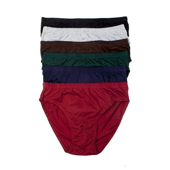 AllTopBargains Pack 6 Mens Bikinis Briefs Underwear 100 Cotton Solid