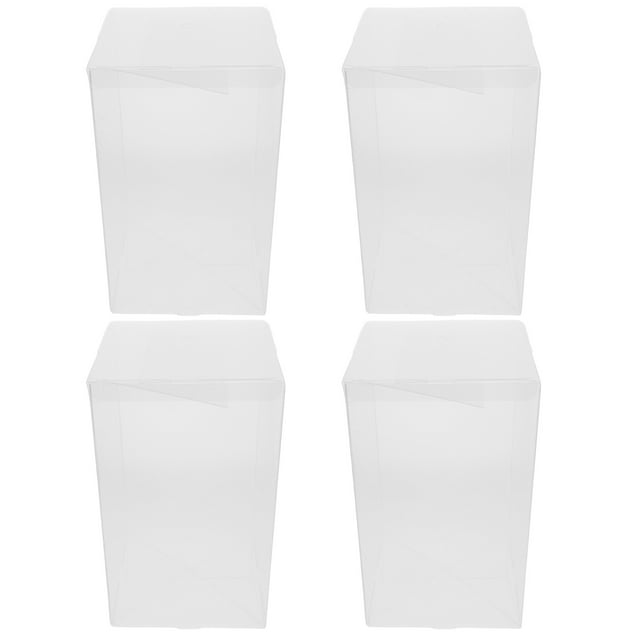 4pcs Clear Plastic Display Case For Plush Toys And Collectibles Transparent Box For Dolls And Figures Displaying And Storing Memorabilia