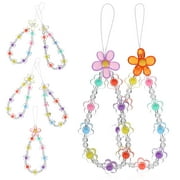 7 Pcs Phone Charms Beaded Flower Phone Charm Phone Chains  Phone Case Charms For Women Girls