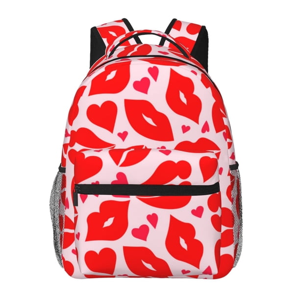 Disketp Lips Kiss Mochila Estampada para Hombre y Mujer – Mochila Ligera Clásica con Múltiples Bolsillos para Universidad, Trabajo y Viajes-One Size