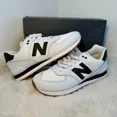 thumbnail image 3 of New Balance U574FBS White Grey All Leather Men's Athletic Sneakers Size 9.5M DS, 3 of 6