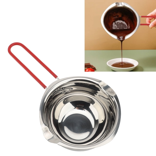 Chocolate Melting Pot, Melting Bowl 500ml Stainless Steel Double Pour Spouts Rustproof for Candy Cheese Butter Candle Making