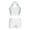 White, variant on Kids Girls Gymnastics Ballet Cheerleading Dance Costume Hollow Front Sequin Crop Top+Shorts White 8