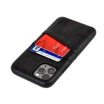 Dockem iPhone 11 Pro Exec M2 Wallet Case; Built-in Metal Plate, 2 Card Slots, Black
