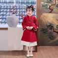 thumbnail image 7 of Ruyang Girls New Year Dress Chinese Traditional Embroidered Floral Cheongsam Youth Cute Elegant Double Layer Soft Qipao Dresses, 7 of 7