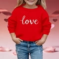thumbnail image 2 of Gelikeya Toddler Kids Girls Sweatshirts Valentine's Day Fashion Cute Shirts Long Sleeve Round Neck Pullover Tops 2-9Y #07 Red & 6-7 Years, 2 of 5