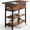 Berry Brown, variant on End Table with Charging Station, Flip Top Side Table with USB Ports and Outlets, Sofa Couch Table Bedside Table for Living Room Bedroom, Narrow Nightstand with Storage Shelves for Small Space