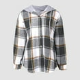 thumbnail image 6 of Womens Lightweight Casual Jacket 2025 Plaid Long Sleeve Shacket Fleece Lined Hooded Jackets Warm Coat, 6 of 6