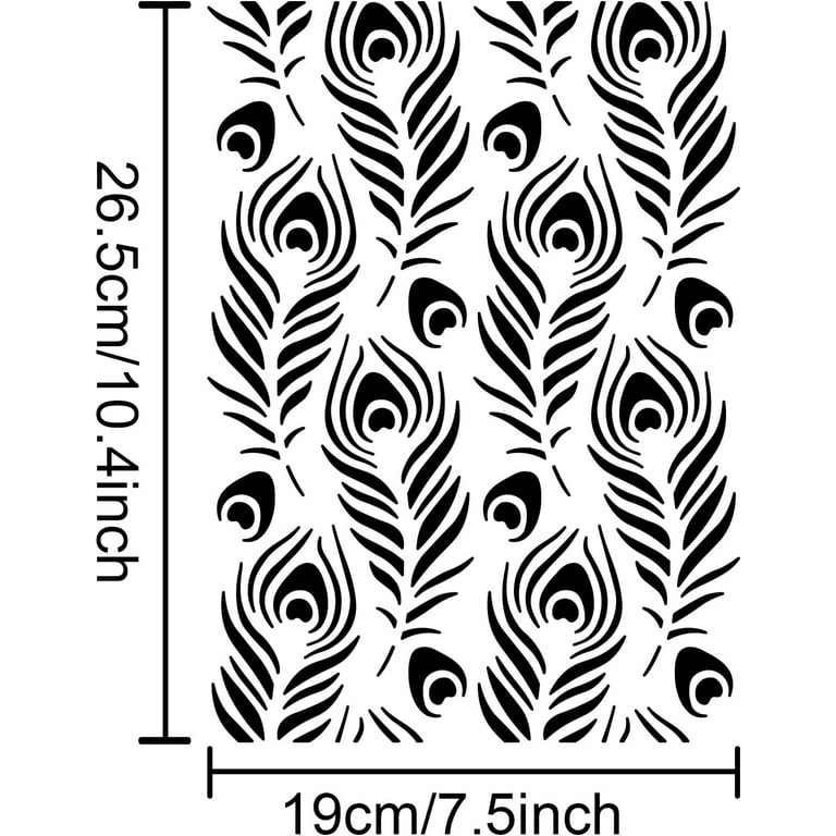 Peacock Feather Stencil 8.3×11.7 Inch Peafowl Bird Tail Feather Display Stencils for Painting Template Reusable DIY Art and Craft Stencils on Wood Wall Decor - Walmart.com peacock-feather-stencil-8-3-11-7-inch-peafowl-bird-tail-feather-display-stencils-for-painting-template-reusable-diy-art-and-craft-stencils-on-wood-wall-decor-walmart-com