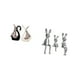 thumbnail image 5 of Elegante juego de figuras de cerámica de familia de cisnes y conejos para escritorio, estante, aniversario, chimenea, mesa, centro de mesa, armario, e, 5 of 8