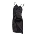 thumbnail image 2 of Ropa femenina de 12 pulgadas (escala 1:6), vestido con abertura alta y escote en V profundo. Negro, 2 of 9