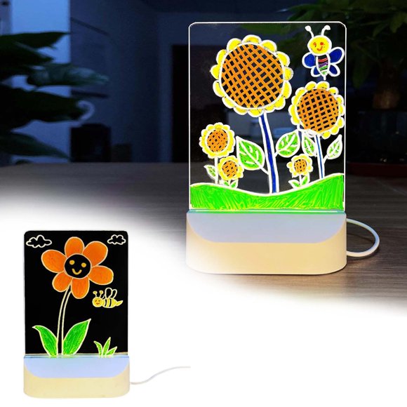&Craft&Stationery Erasable LED Luminous Night Light Drawing Board for Kids DIY Hand Painted Joy and Creativity