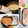 thumbnail image 5 of Yayeee Oven Mitts and Pot Holder Set of 4 Heat Resistant Kitchen Gloves Baking Hot Pad, Pink Retro Sun, 5 of 5