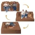 thumbnail image 4 of Sofá cama plegable 3 en 1 tipo puff Cansunna color caramelo, 4 of 9