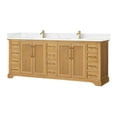 thumbnail image 2 of Tokyo 84" Double Bath Vanity in Oak Natural Brown with White Quartz Stone Top, 2 of 16