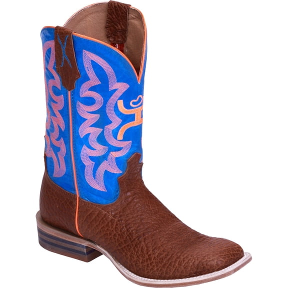 Men's Twisted X MHY0004 Hooey Cognac Bullhide/Neon Blue 8 2E