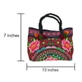 thumbnail image 3 of Chic & Beautifully Embroidered Red & Pink Flower Garden Handbag, 3 of 5