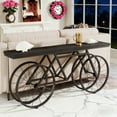 thumbnail image 2 of 70.9-Inch Extra Long Console Table, Narrow Sofa Table With Bicycle Metal Base, Modern Industrial Entryway Table, Sturdy MDF Top Behind Couch Table For Living Room, Hallway, Foyer, 2 of 8