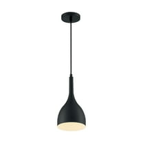 60/7086-Nuvo Lighting-Bellcap-1 Light Small Pendant in Nautical/Coastal Style-9.75 Inches Wide by 8.13 Inches High-Matte Black Finish -Traditional