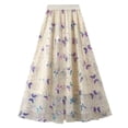 thumbnail image 4 of DHFJKG Sequins Embroidery Skirt Women High Waist Flared A Line Party Wear Midi Skirts Fairy Butterfly Trendy Skirt, 4 of 4