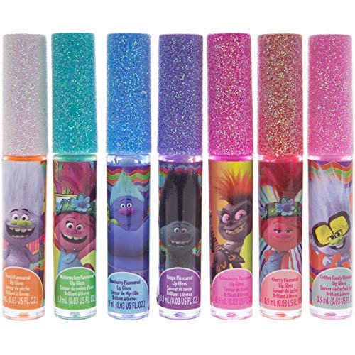 Trolls World Tour - Townley Girl Super Sparkly 7 piezas Party Favor Lip Gloss Set de maqui Townley Girl Townley Girl