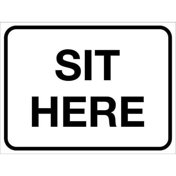 Sit Here Retro 8"x12" Aluminum Tin Sign - Vintage Style Wall Decor for Pool, Indoor & Outdoor Use