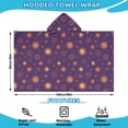 thumbnail image 2 of Purple Sun Star Circle Pattern Hooded Bath Towel，60"x35" for Ages 3 To 12 Kids, Quick Dry Lightweight Soft Microfiber Hood Beach Towel Cover Up for Kids, 2 of 7