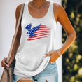 thumbnail image 2 of Moda para mujer Día de la Independencia Chaleco estampado Cuello redondo Blusa sin mangas Tirantes Tops Pompotops lopia992932, 2 of 8