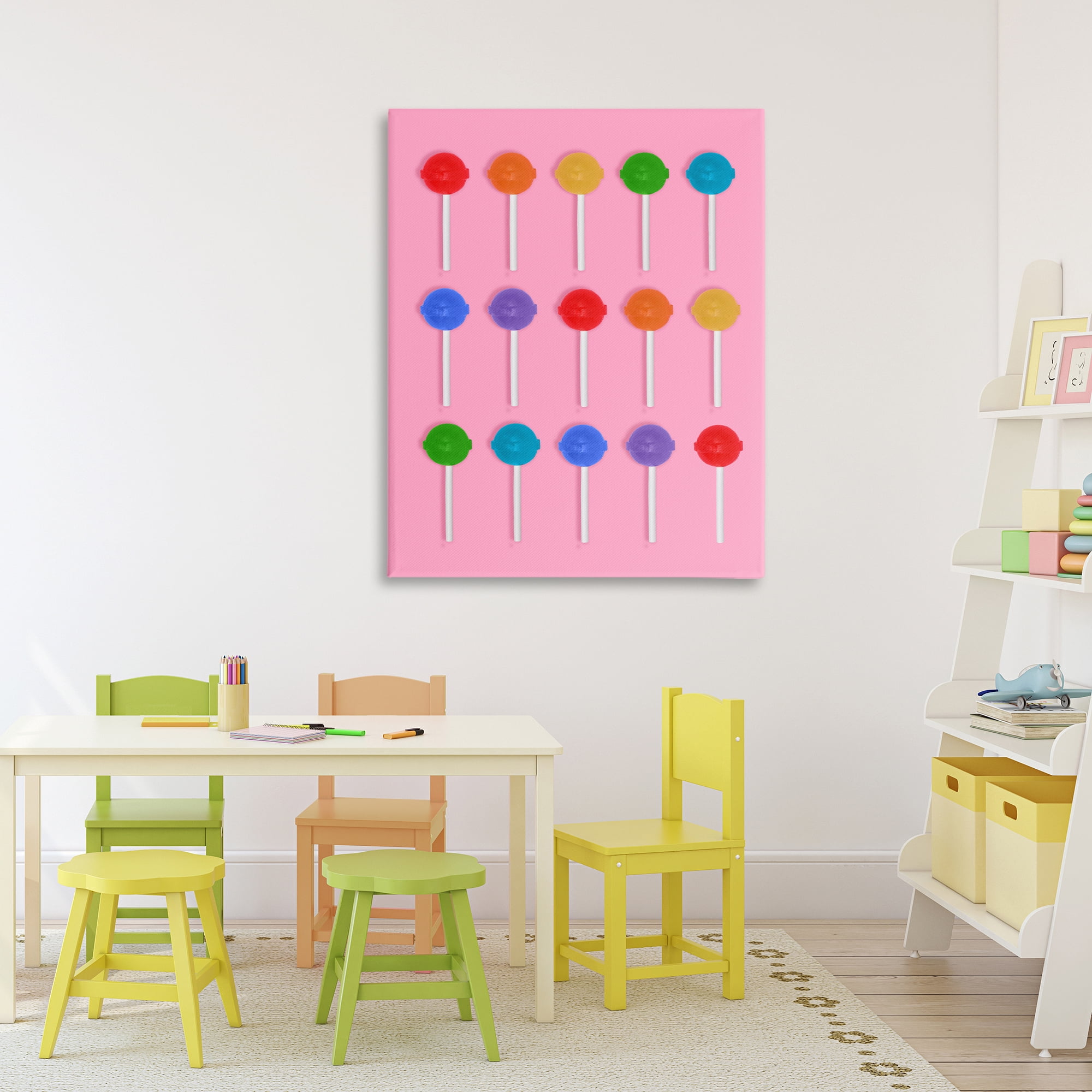 Stupell Industries Rainbow Lollipop Grid Canvas Wall Art, design by LISH Creative