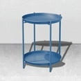 thumbnail image 6 of Grand Patio Indoor & Outdoor Side Table 2-Tier, Weather-Resistant Steel Round End Table for Porch, Poolside, Bedroom, Living Room, Peacock Blue, 6 of 8