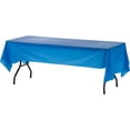 thumbnail image 2 of Genuine Joe Plastic Rectangular Table Covers 108" Length x 54" Width - Plastic - Blue - 6 / Pack, 2 of 5