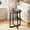 Gray, variant on Side Table for Small Spaces, Round End Table with Metal Legs, Small Accent bedside Table for Living Room Bedroom, Reddish Brown