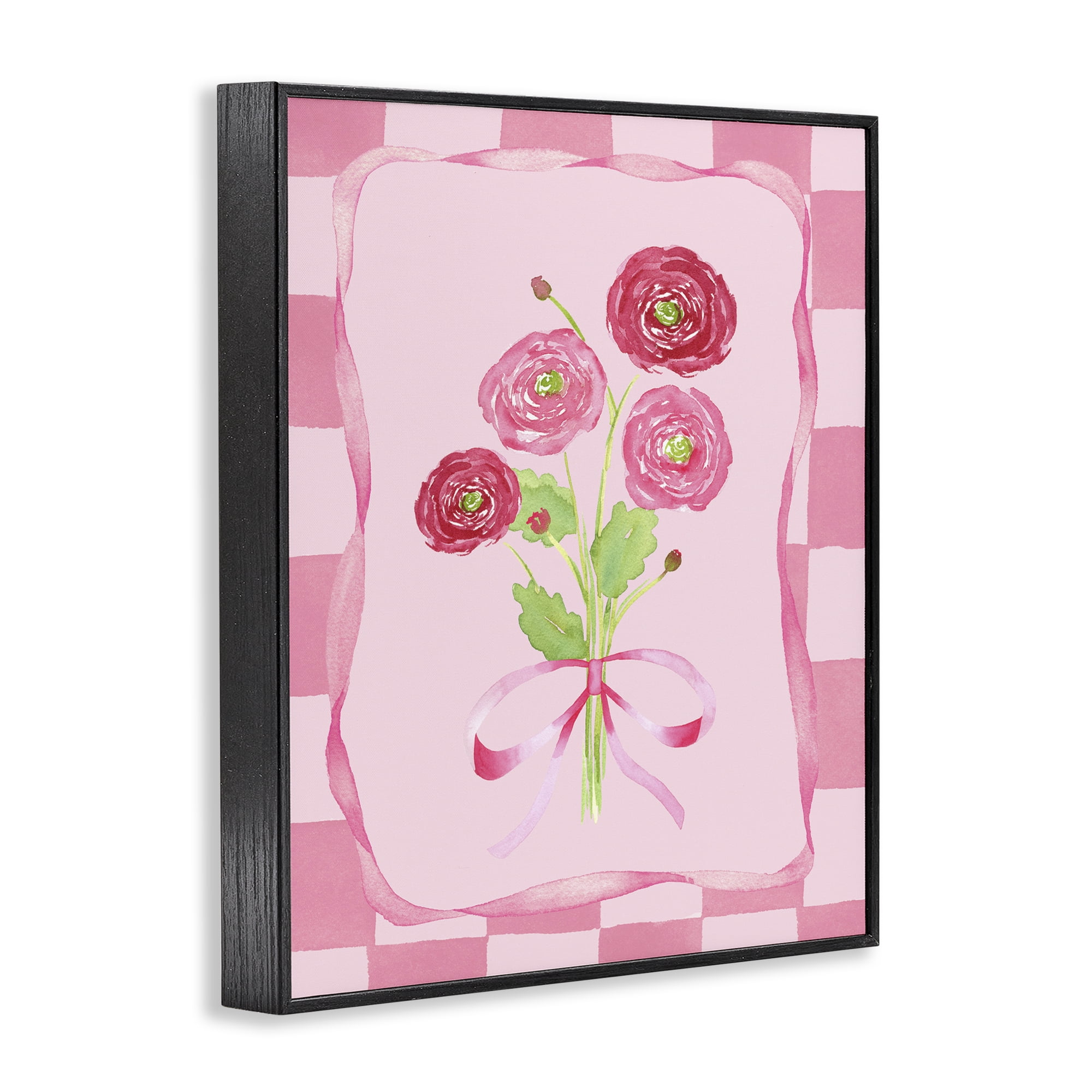 Pretty And Sweet Ranunculus Black Framed Giclee Art, design by Nina Jacobs