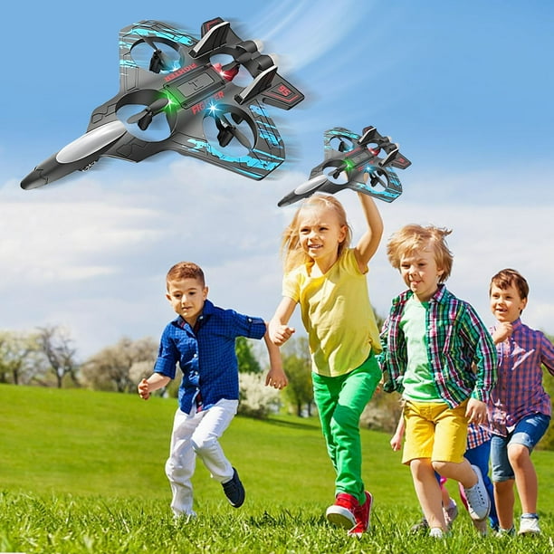Avión Rc de Juguete con Luces Led | Avión Acrobático de Espuma con Control Remoto de 360° para Niños y Adolescentes | Incluye 3 Baterías y 4 Hélices Adicionales | Ideal para Principiantes, Regalo Dur