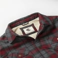 thumbnail image 6 of COEVALS CLUB Men's Sherpa Lined Flannel Long Sleeve Cotton Plaid Snap Button Up Shirts Quilted Jacket (Merlot, Gray/8# Large), 6 of 8