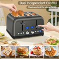 thumbnail image 5 of SEEDEEM tostador de 4 rodajas, visualización LCD, 6 ajustes de sombra, ranuras de 1.5 pulgadas de ancho, tostador digital de acero inoxidable para bagel, descongelar, recalentar, control doble, 5 of 5