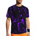 thumbnail image 3 of Gym T-Shirt For Mens Purple Splash T-Shirts Novelty Abstract Art Summer Tee Shirt O Neck, 3 of 5