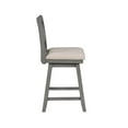 thumbnail image 4 of Brookline 37.5 In. Gray High Back Wood Swivel Bar Stool With Fabric Seat, 4 of 7