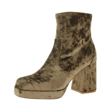 

Steve Madden Womens Ever Velvet Block Heels Ankle Boots