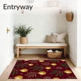 thumbnail image 3 of ODIKA 5'x7' Machine Washable Non-Slip Area Rug, Yuletide Ornament Splash with Bauble Cluster High Traffic Rug, Gold, 734842, 3 of 7