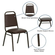 Flash Furniture Hercules Series Adult Size Trapezoidal Stacking Banquet Chair, Brown