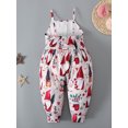 thumbnail image 3 of Sedceaty Kids Girl Sleeveless Jumpsuit Casual Christmas Cartoon Printed Spaghetti Straps Rompers for Toddler, 3 of 9
