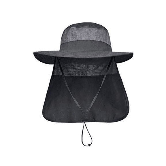 TELOLY Sun Protection Hat,Full-Face Coverage Wide Brim,Breathable Mesh Top Sun Hats for Men,Lightweight Design Bucket Hats for Men-Stay Cool Under The Sun,Dark Grey