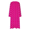 thumbnail image 6 of Aboser Women's Long Sleeve Nightgown Plus Size Soft Sleep Shirts Fashion Polka Dot Print Pajama Dress Comfy Round Neck Loungewear Casual Full Length House Dresses, 6 of 7