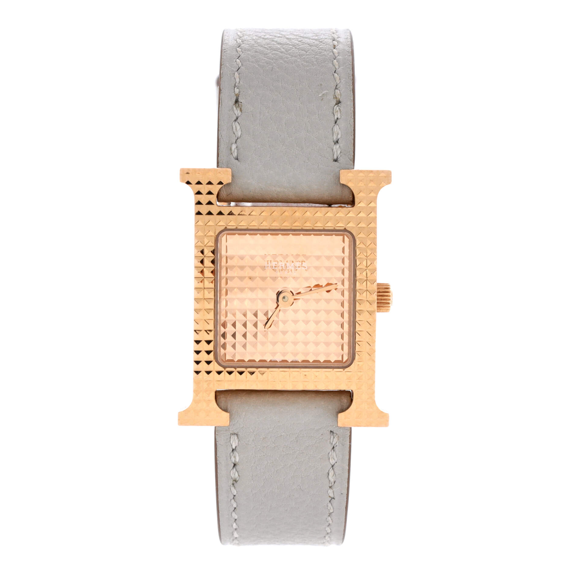 Pre-Owned Hermes Heure H Quartz Watch Clous de Paris Hobnail 