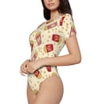 thumbnail image 2 of Naloa Cartoon Popcorn Women's Short-Sleeved Onesie, One-Piece Swimsuit for Parties, dates, clubs - XX-Large, 2 of 9