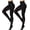 2Black, variant on Womens 80 Denier Opaque High Waist Tights, Women's Soft Solid Color Footed Pantyhose